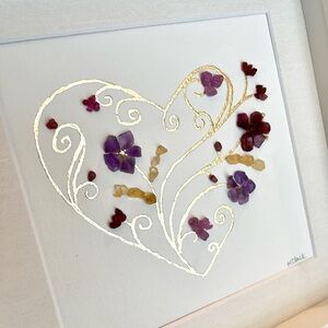 My Valentine ~ Framed Heart Art ~ Genuine Gemstones, Crystals